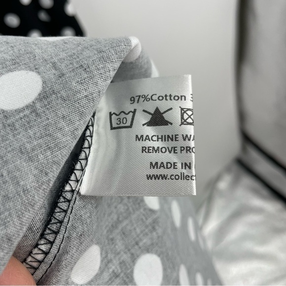 ModCloth Collectif London Polka Dot Pinup Dress Sz XS black white - Picture 4 of 9